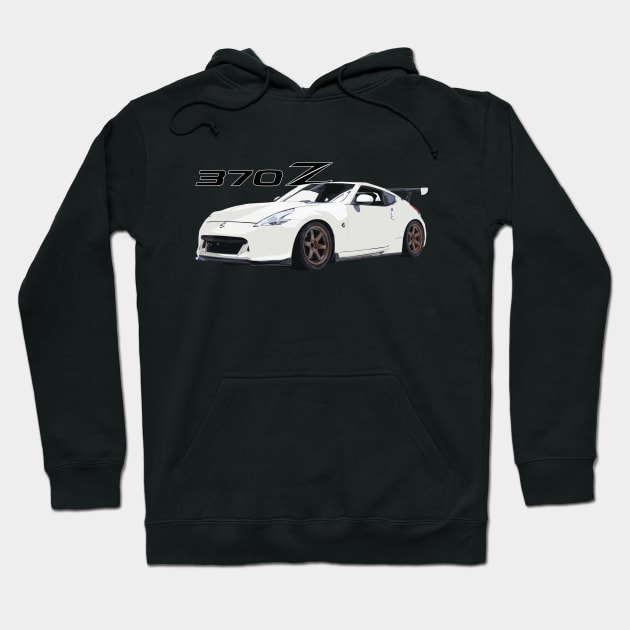 Nissan Z in White on Bronze Volks Hoodie by cowtown_cowboy